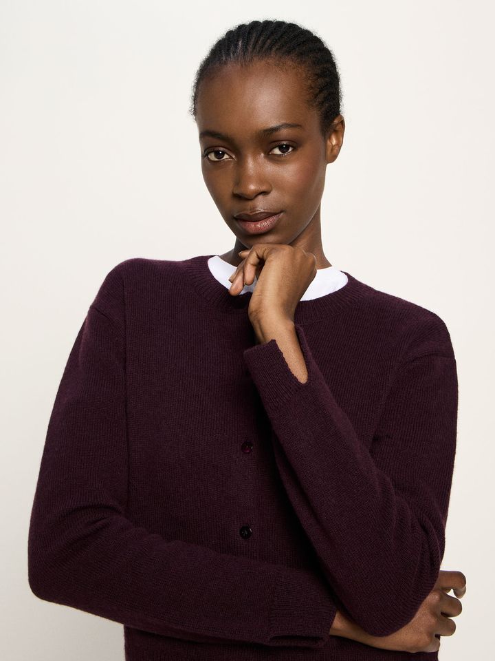 Strickjacke Boxy bordeaux von Lanius Strickjacke Boxy bordeaux von Lanius