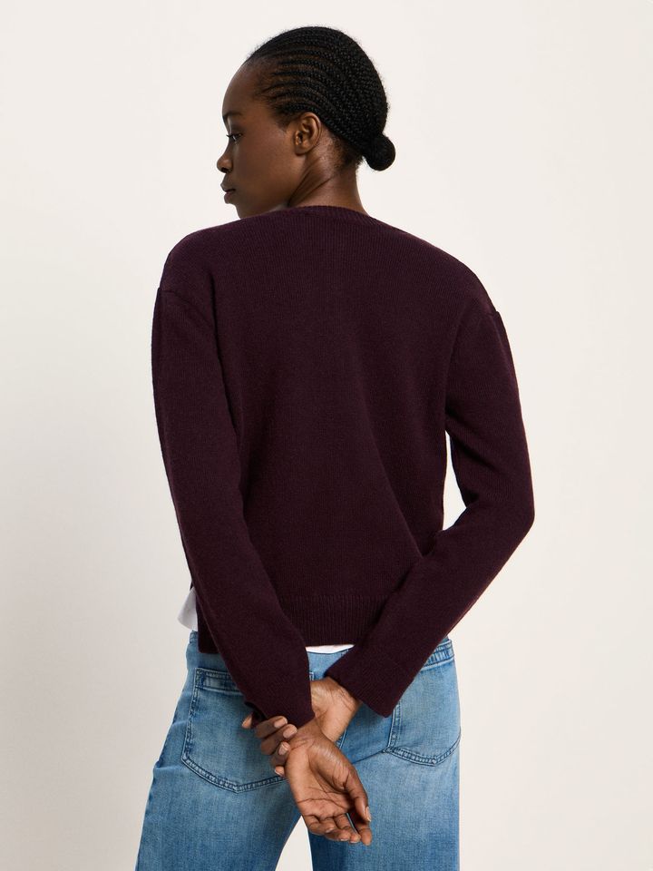 Strickjacke Boxy bordeaux von Lanius Strickjacke Boxy bordeaux von Lanius