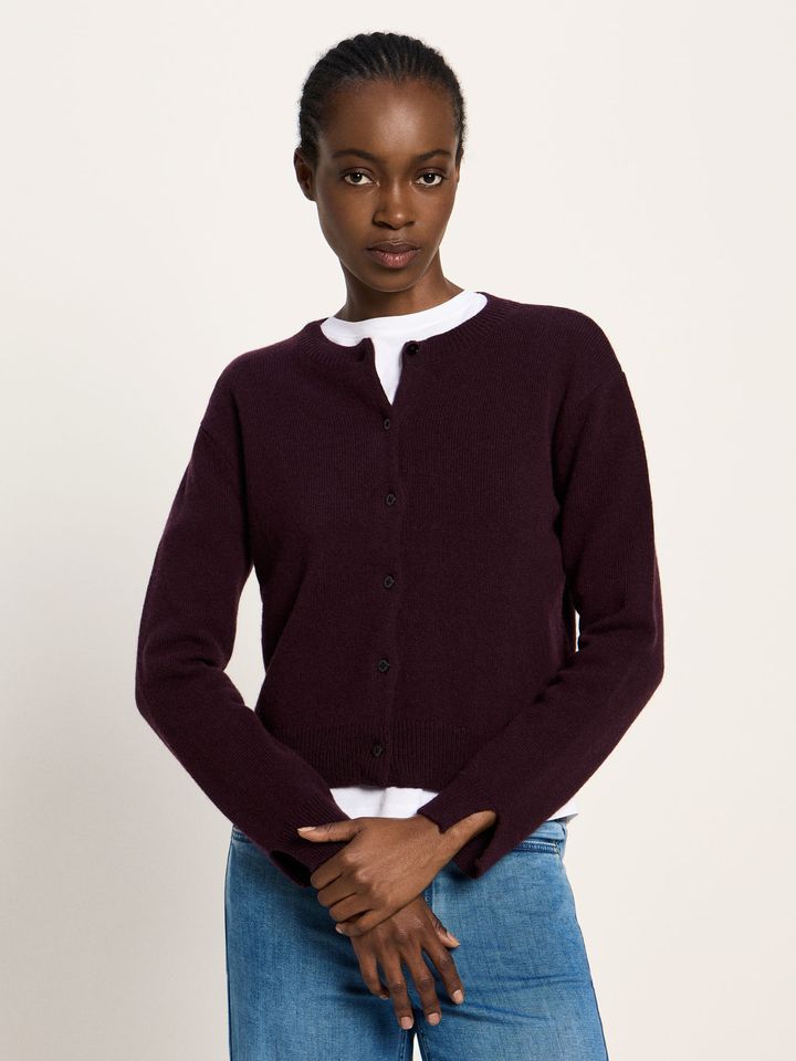 Strickjacke Boxy bordeaux von Lanius Strickjacke Boxy bordeaux von Lanius