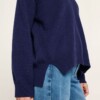 Strickpullover mit V-Ausschnitt purple blue melange von Lanius