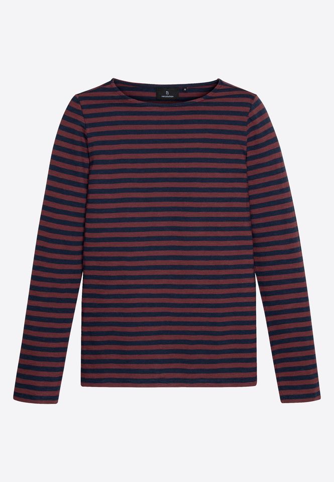 Longsleeve Iris Stripes dark plum von recolution Longsleeve Iris Stripes dark plum von recolution