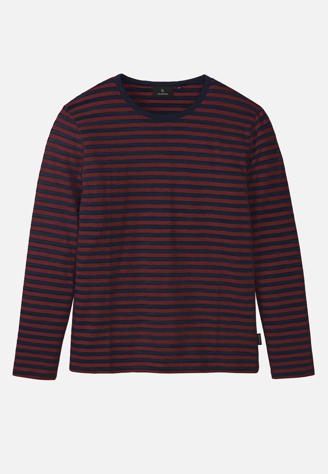 Longsleeve Maca Stripes dark plum von recolution