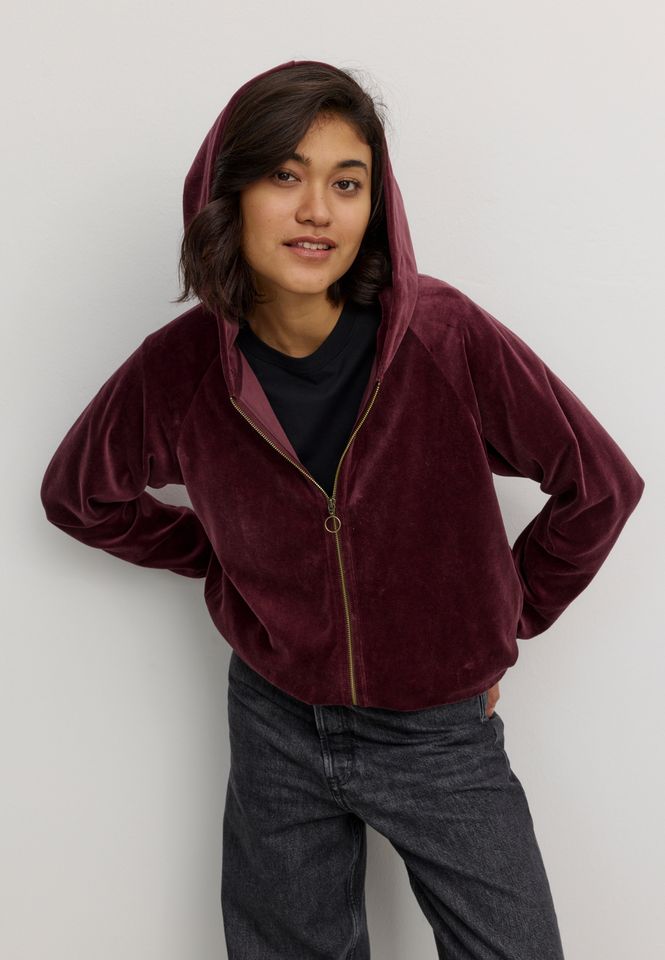 Sweatjacke Heliconia dark plum von recolution