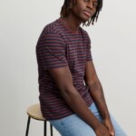 T-Shirt Delonix Stripes dark plum von recolution