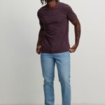 T-Shirt Delonix Stripes dark plum von recolution