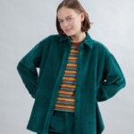 Bluse Langarm Cord green von Brava Fabrics