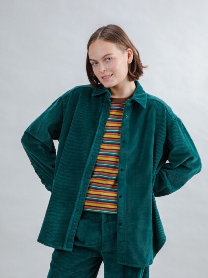 Bluse Langarm Cord green von Brava Fabrics