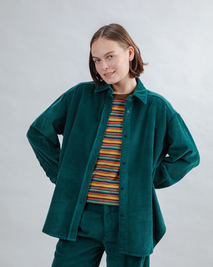 Bluse Langarm Cord green von Brava Fabrics