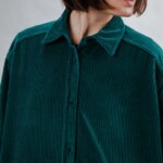 Bluse Langarm Cord green von Brava Fabrics