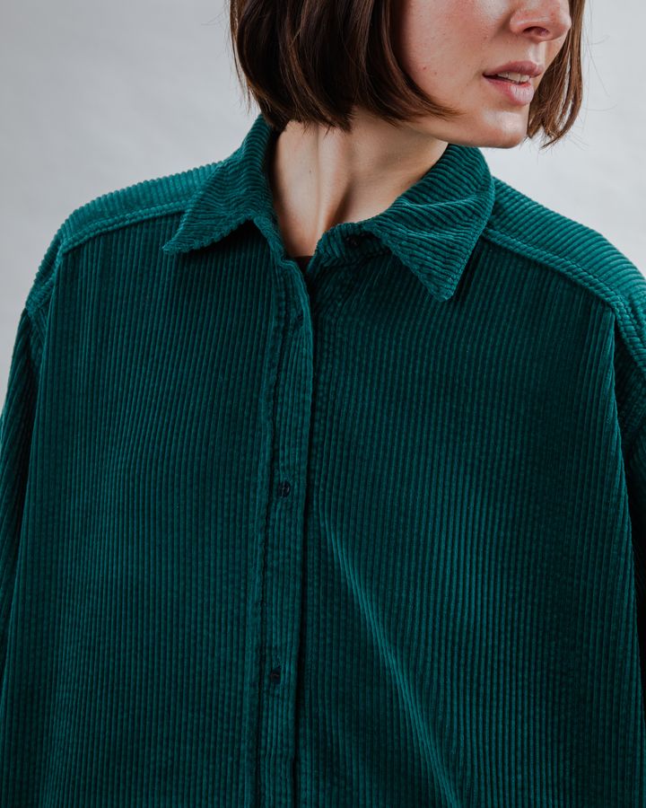 Bluse Langarm Cord green von Brava Fabrics