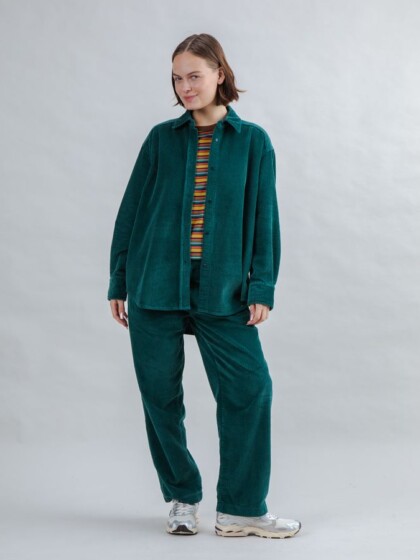 Bluse Langarm Cord green von Brava Fabrics