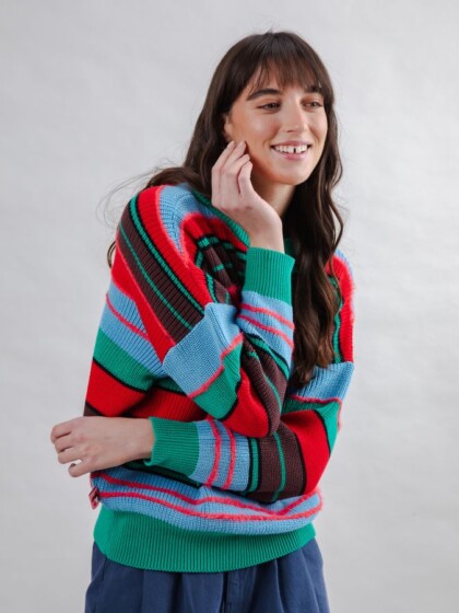 Strickpullover Batwing Multistriped multcolor von Brava Fabrics