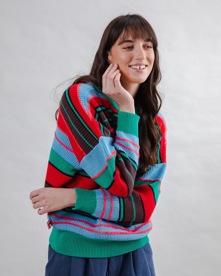 Strickpullover Batwing Multistriped multcolor von Brava Fabrics Strickpullover Batwing Multistriped multcolor von Brava Fabrics