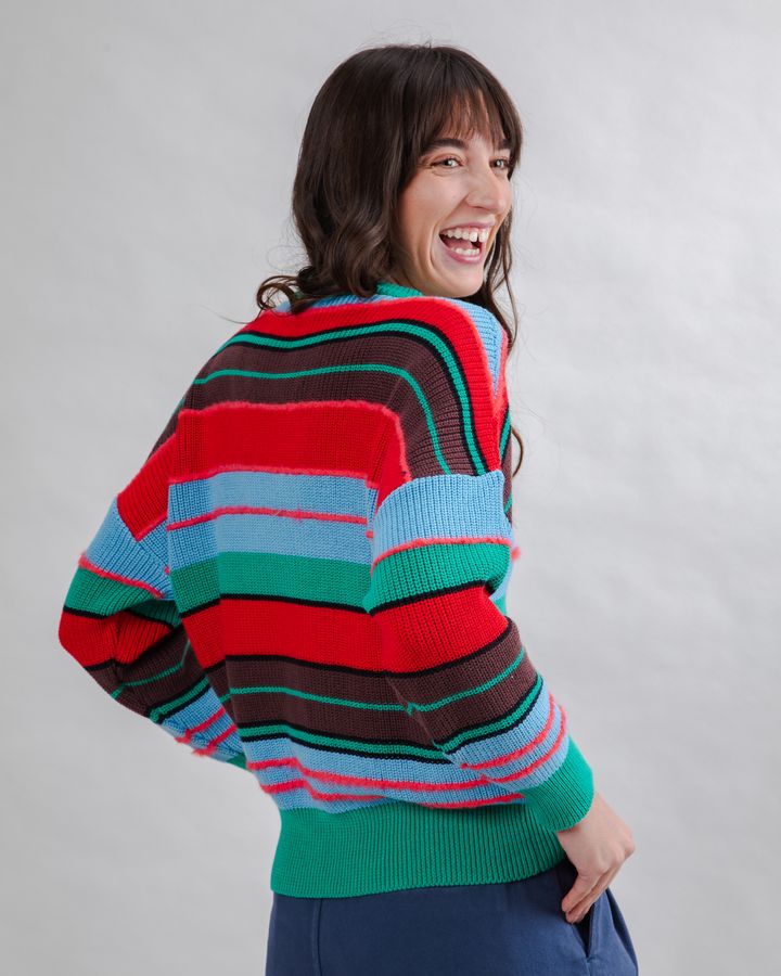 Strickpullover Batwing Multistriped multcolor von Brava Fabrics Strickpullover Batwing Multistriped multcolor von Brava Fabrics
