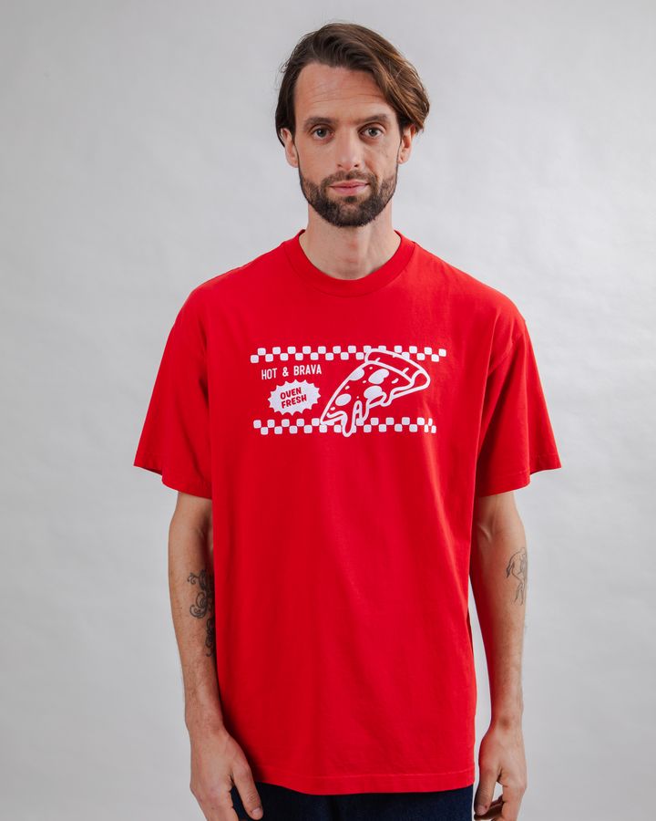 T-Shirt Oversize Hot & Brava red von Brava Fabrics