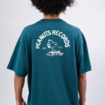 T-Shirt Oversize Peanuts Records green von Brava Fabrics T-Shirt Oversize Peanuts Records green von Brava Fabrics