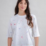 T-Shirt Splash Paint Squared white von Brava Fabrics