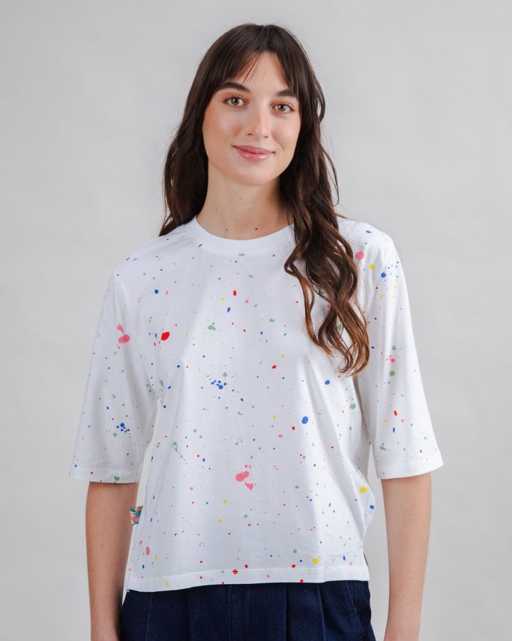 T-Shirt Splash Paint Squared white von Brava Fabrics