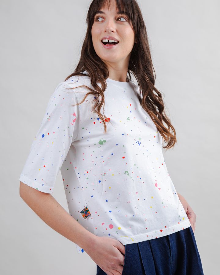 T-Shirt Splash Paint Squared white von Brava Fabrics