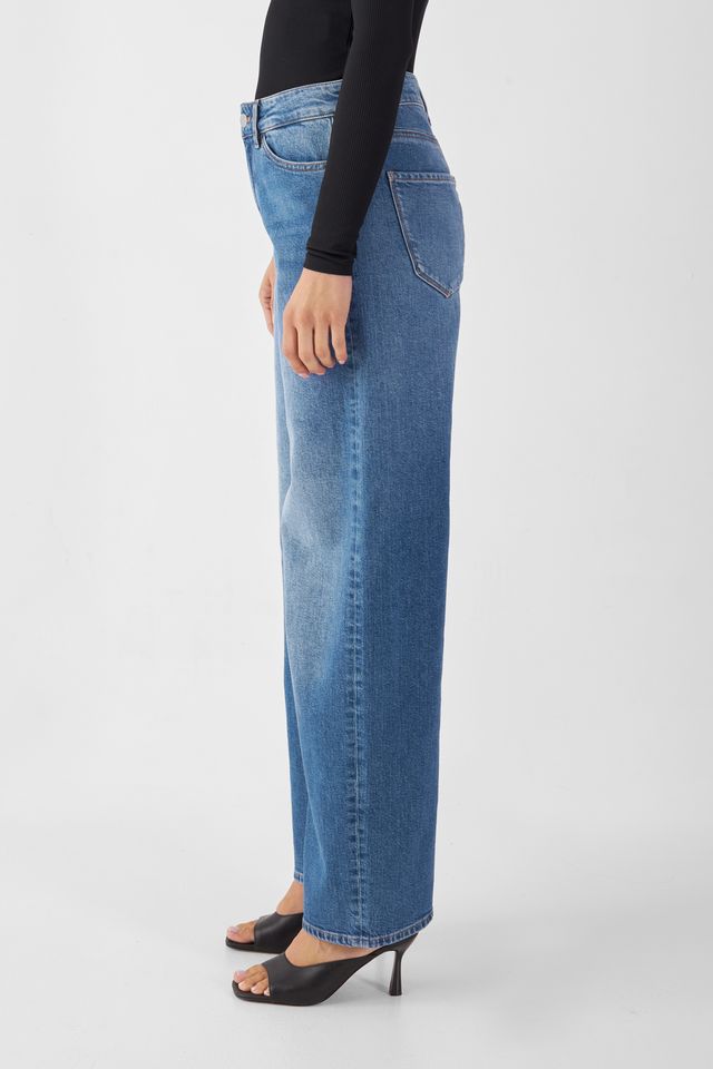 Jeans Ash Barrel Leg Minimal Stretch medium blue von DAWN