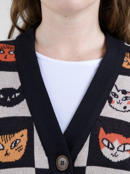 Cardigan Kanan Cat Bingo black von Dedicated.