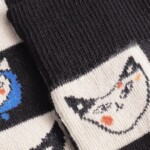 Socken Sigtuna Cat Bingo black von Dedicated.