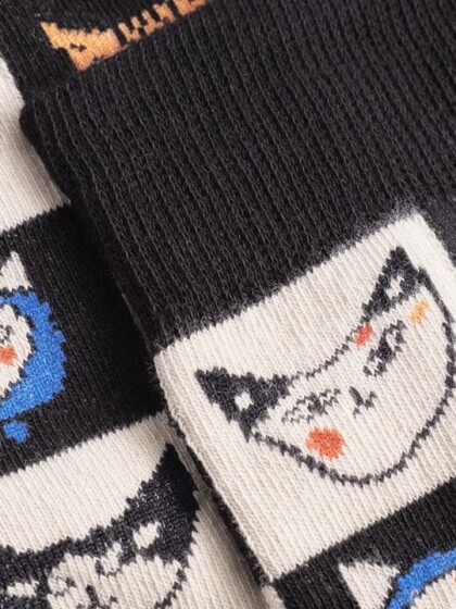 Socken Sigtuna Cat Bingo black von Dedicated.
