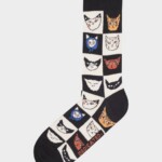 Socken Sigtuna Cat Bingo black von Dedicated.