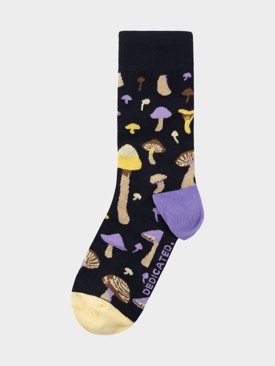 Socken Sigtuna Mushrooms black von Dedicated.
