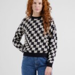 Sweater Arendal Pepita Cats oat white von Dedicated.