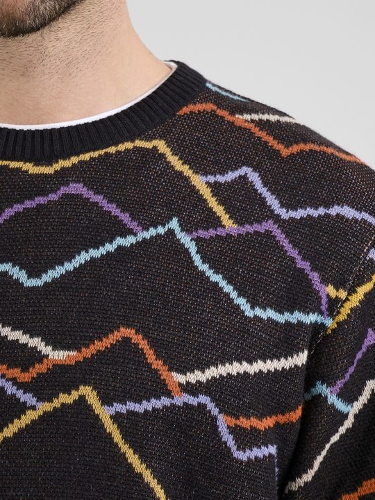 Sweater Mora Line Mountain AOP black von Dedicated.