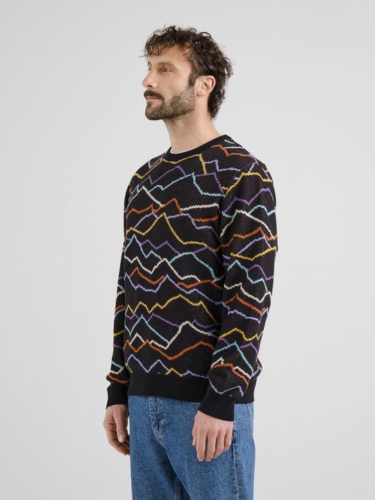 Sweater Mora Line Mountain AOP black von Dedicated.