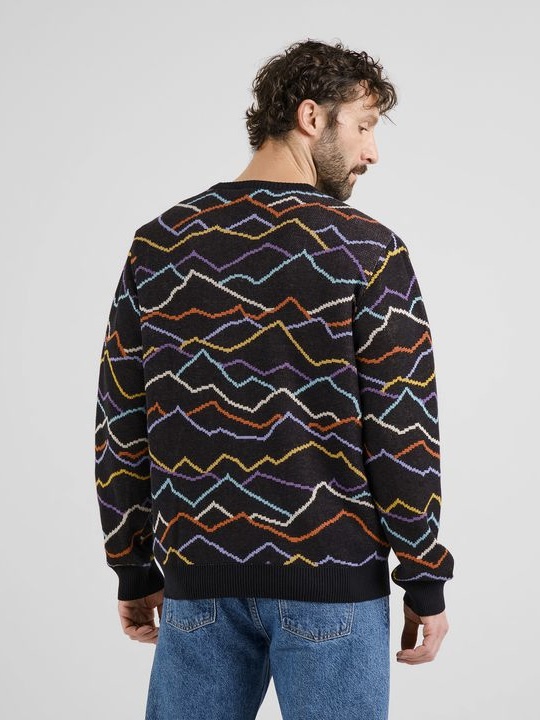 Sweater Mora Line Mountain AOP black von Dedicated.