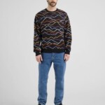 Sweater Mora Line Mountain AOP black von Dedicated.