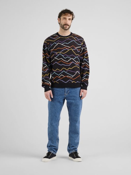 Sweater Mora Line Mountain AOP black von Dedicated.