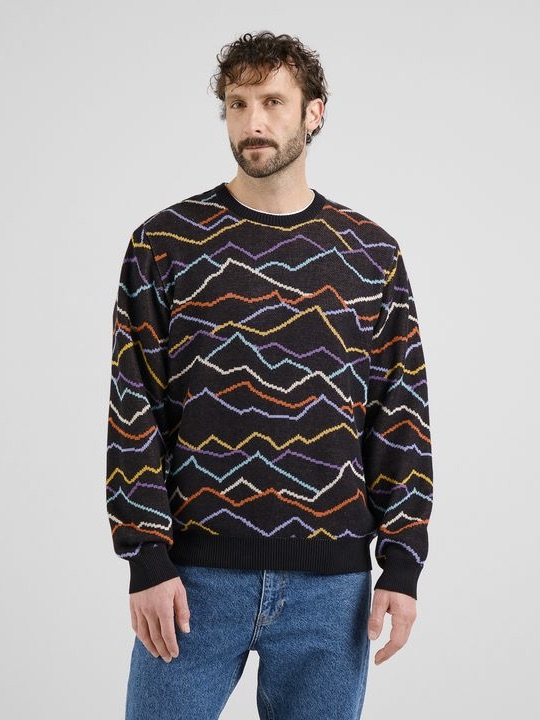 Sweater Mora Line Mountain AOP black von Dedicated.