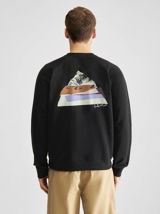 Sweatshirt Malmoe Cut Out Mountain black von Dedicated.