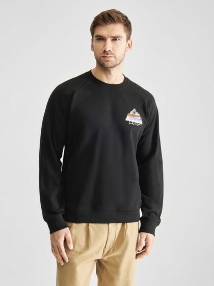 Sweatshirt Malmoe Cut Out Mountain black von Dedicated.