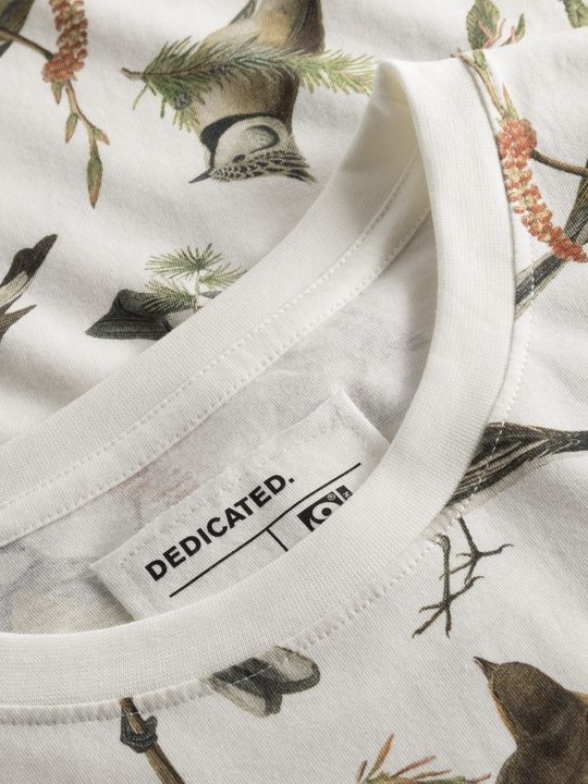T-Shirt Stockholm Autumn Birds Off-white von Dedicated.