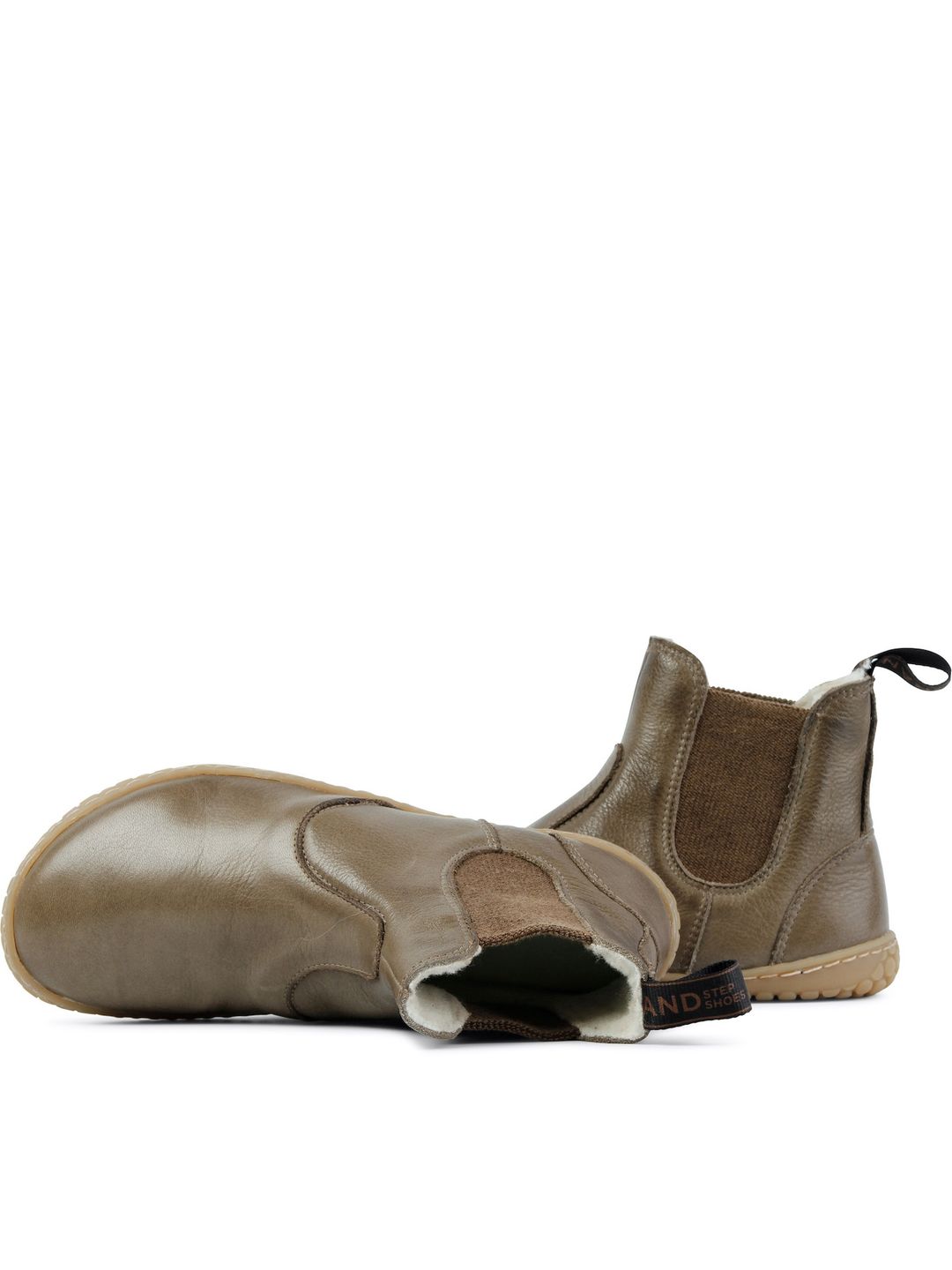 Barfuss Chelsea Bootie Kim Nappa taupe von Grand Step Shoes