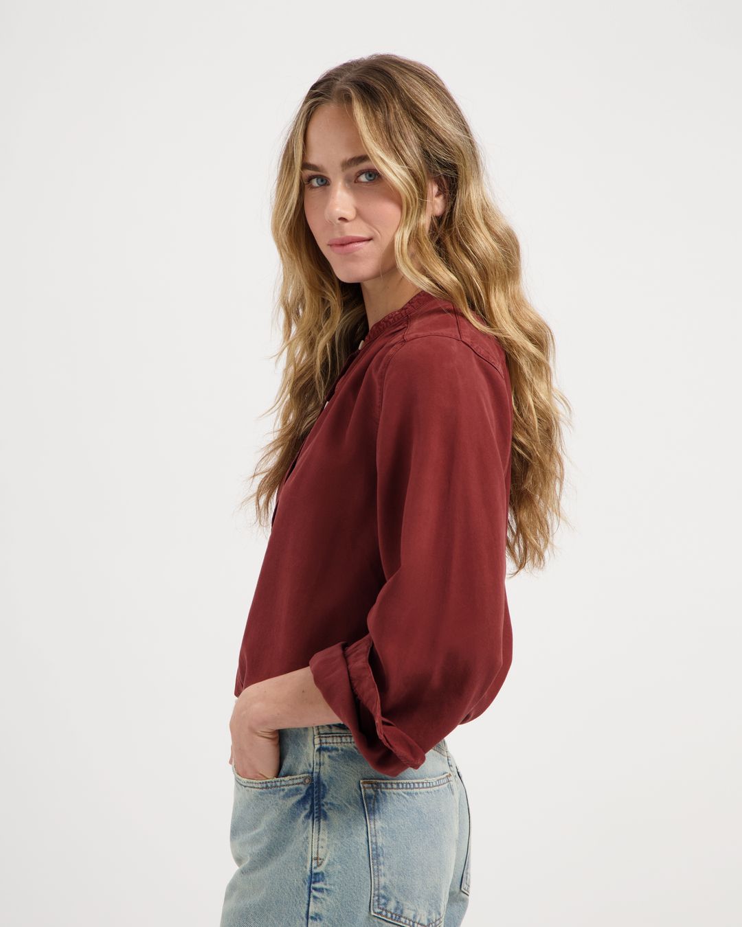 Bluse Evi Tencel brick von Kuyichi