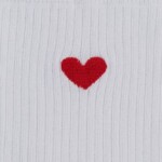 Gerippte Socken Stickerei 1 Paar weiß / herz von MELAWEAR Gerippte Socken Stickerei 1 Paar weiß / herz von MELAWEAR