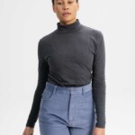 Rollkragen Longsleeve Anchal anthracite blend von MELAWEAR
