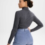 Rollkragen Longsleeve Anchal anthracite blend von MELAWEAR