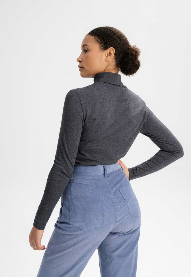 Rollkragen Longsleeve Anchal anthracite blend von MELAWEAR