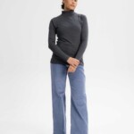 Rollkragen Longsleeve Anchal anthracite blend von MELAWEAR
