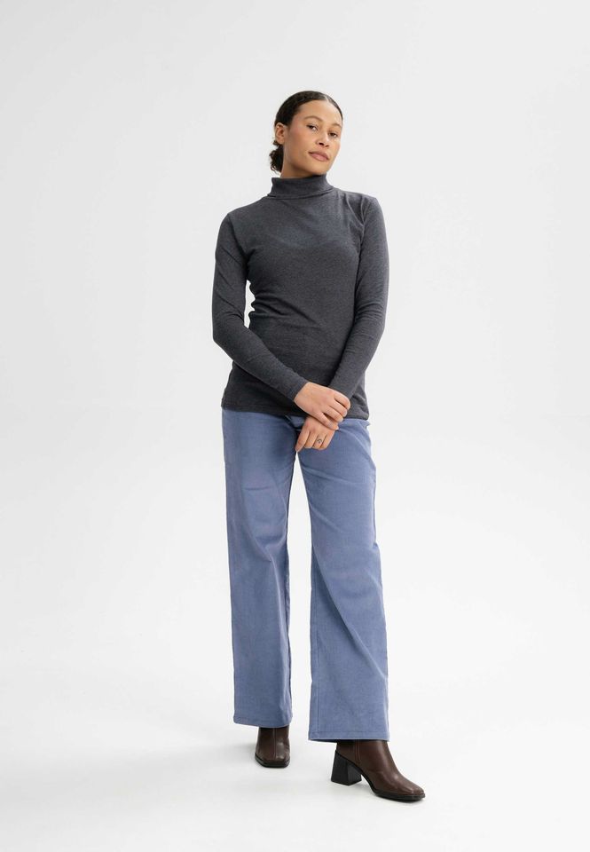 Rollkragen Longsleeve Anchal anthracite blend von MELAWEAR