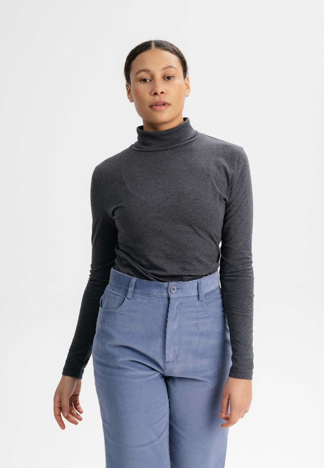Rollkragen Longsleeve Anchal anthracite blend von MELAWEAR