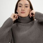 Rollkragenpullover Chirha bear melange von MELAWEAR