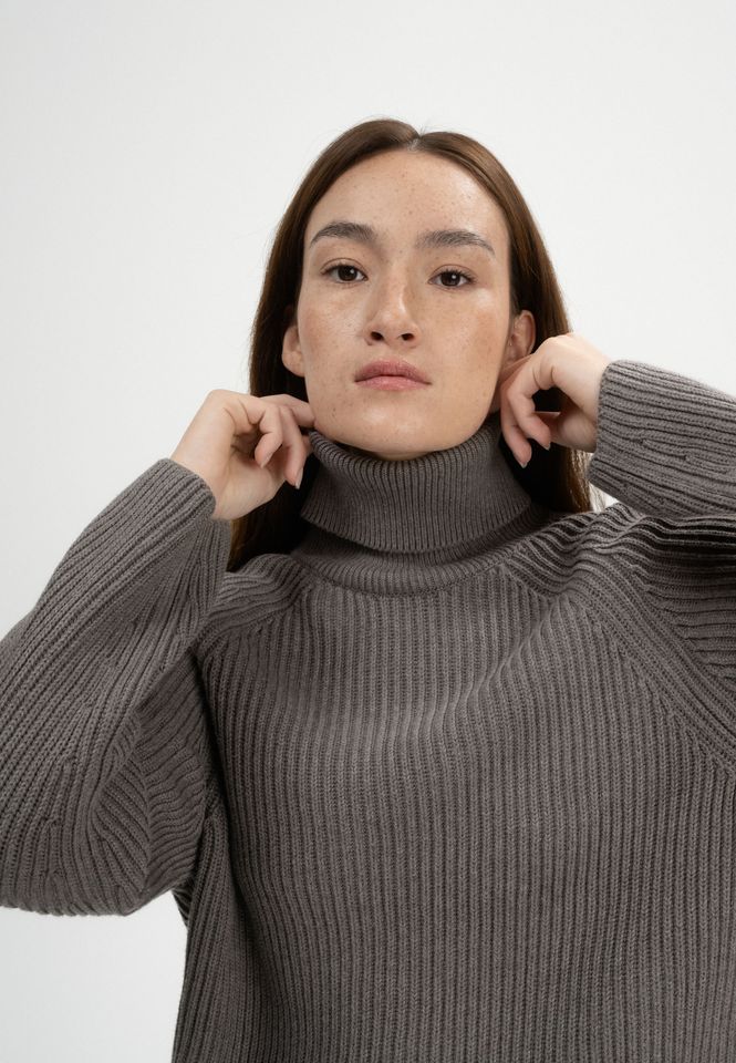 Rollkragenpullover Chirha bear melange von MELAWEAR